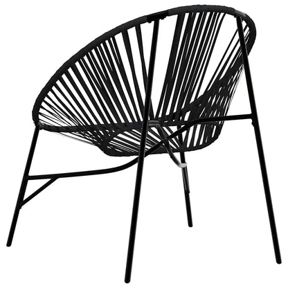 Set scaune de grădină 3 buc Poly Rattan negru