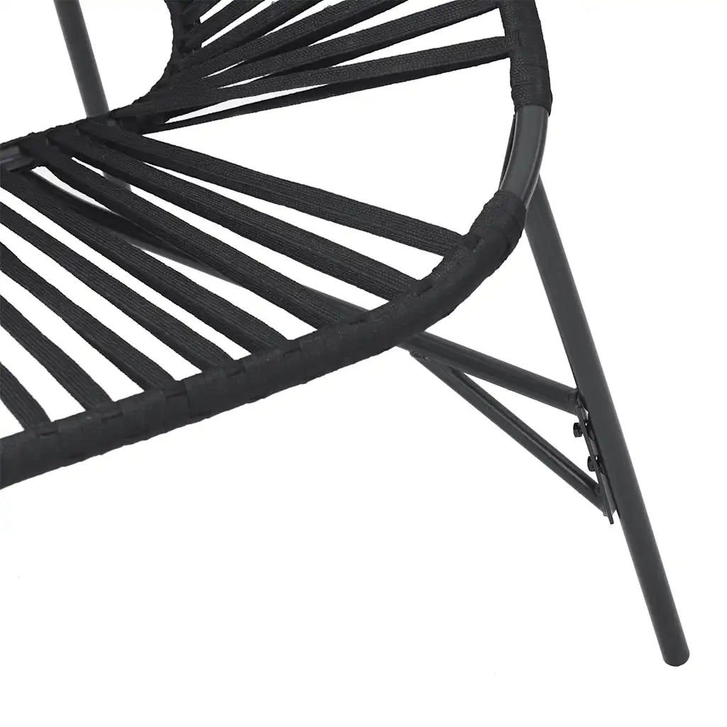 Set scaune de grădină 3 buc Poly Rattan negru