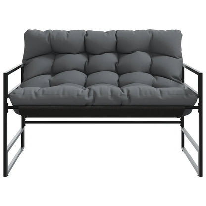 Bancă de grădină cu pernă, antracit, 113 cm, oțel