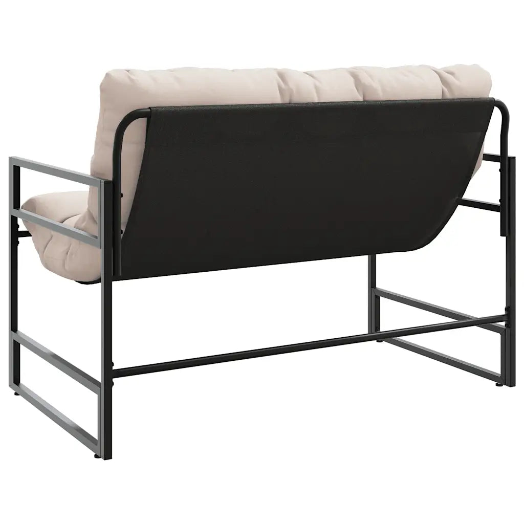 Bancă de grădină cu pernă, taupe, 113 cm, oțel