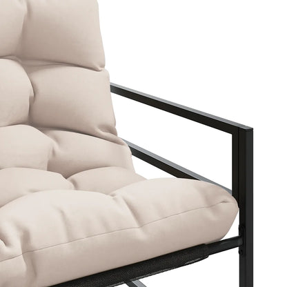 Bancă de grădină cu pernă, taupe, 113 cm, oțel