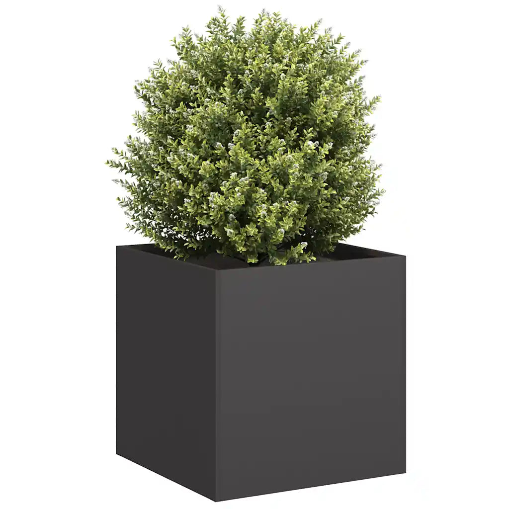 Jardinier negru 40x40x40 cm Oțel laminat la rece
