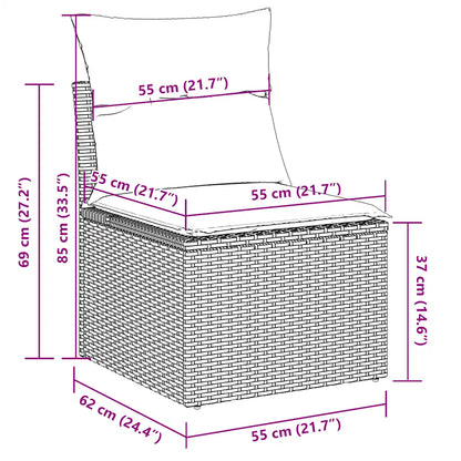 Set mobilier de grădină cu perne, 4 piese, negru, poliratan