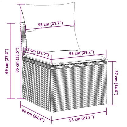 Set mobilier de grădină cu perne, 4 piese, negru, poliratan