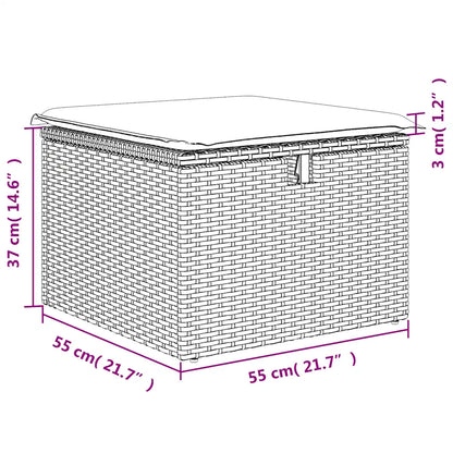 Set mobilier de grădină cu perne, 4 piese, negru, poliratan