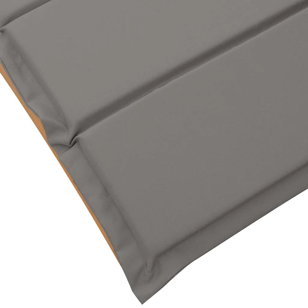 Șezlong cu pernă 2 pcs Gri Lemn Solid de Acacia