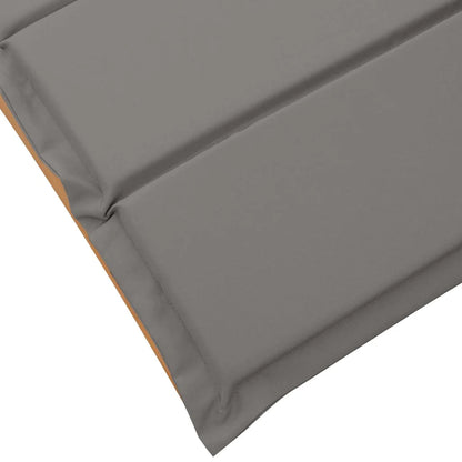 Șezlong cu pernă 2 pcs Gri Lemn Solid de Acacia