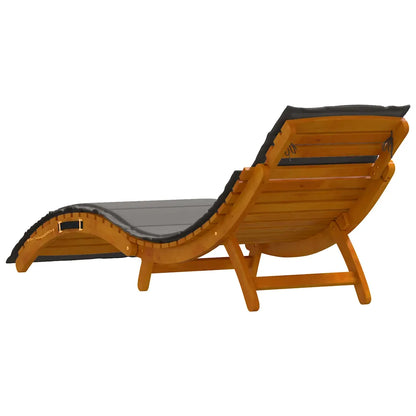 Șezlong cu pernă 2 pcs Gri Lemn Solid de Acacia