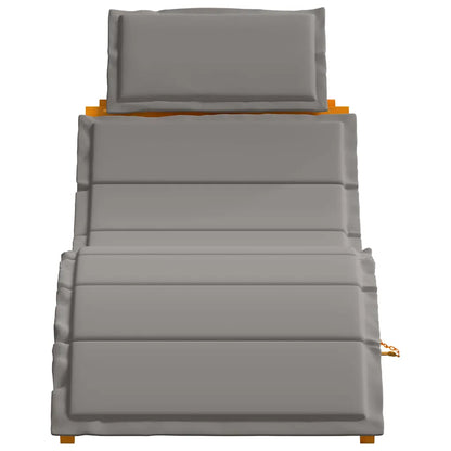 Șezlong cu pernă 2 pcs Gri Lemn Solid de Acacia