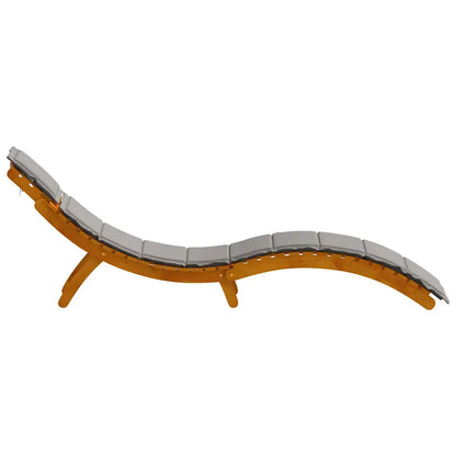 Șezlong cu pernă 2 pcs Gri Lemn Solid de Acacia
