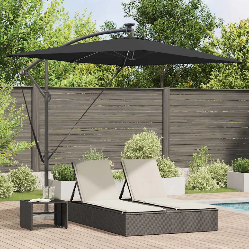 Umbrelă de soare Negru 294 x 200 x 270 cm Poliester și Aluminiu