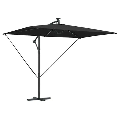 Umbrelă de soare Negru 294 x 200 x 270 cm Poliester și Aluminiu
