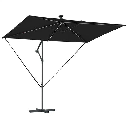 Umbrelă de soare Negru 294 x 200 x 270 cm Poliester și Aluminiu
