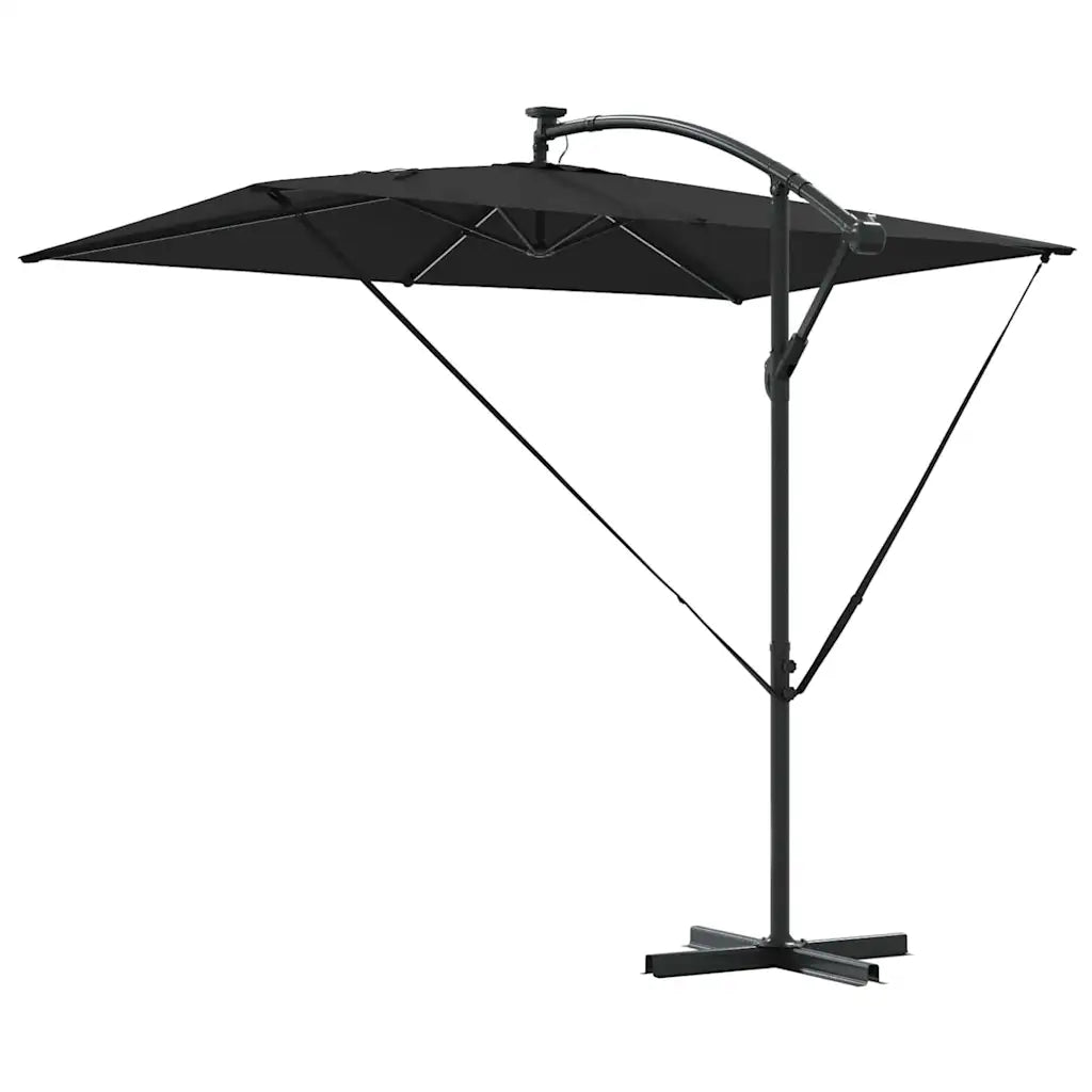 Umbrelă de soare Negru 294 x 200 x 270 cm Poliester și Aluminiu