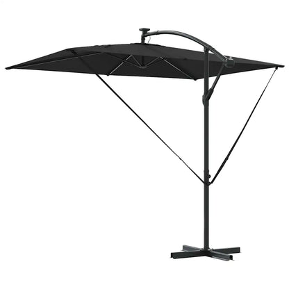 Umbrelă de soare Negru 294 x 200 x 270 cm Poliester și Aluminiu