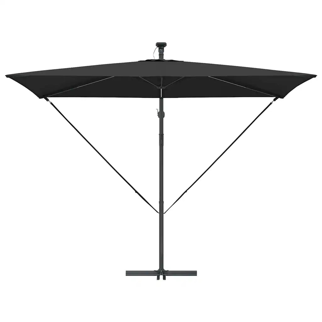 Umbrelă de soare Negru 294 x 200 x 270 cm Poliester și Aluminiu