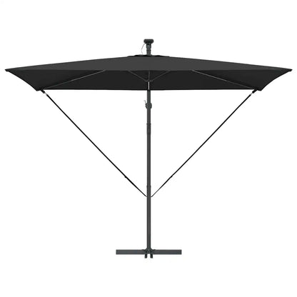 Umbrelă de soare Negru 294 x 200 x 270 cm Poliester și Aluminiu