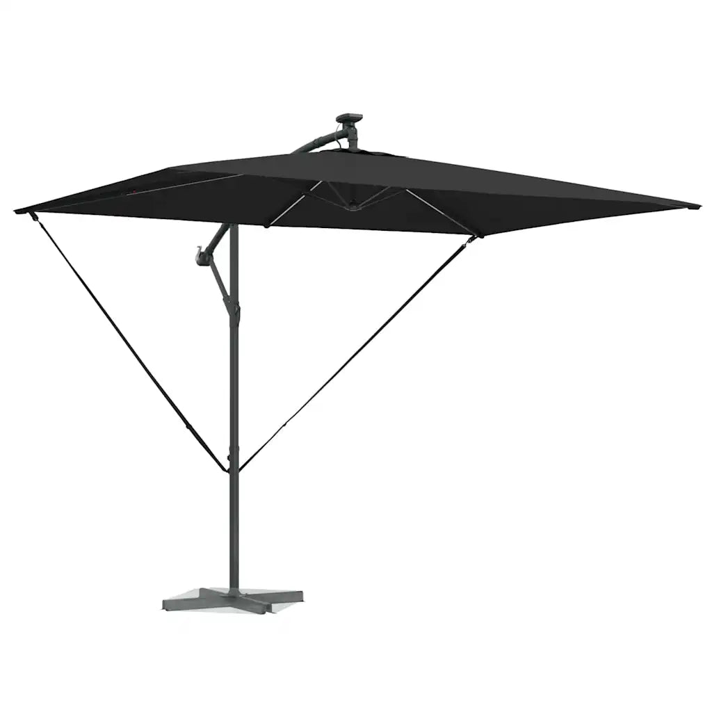 Umbrelă de soare Negru 294 x 200 x 270 cm Poliester și Aluminiu