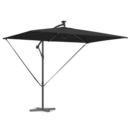 Umbrelă de soare Negru 294 x 200 x 270 cm Poliester și Aluminiu