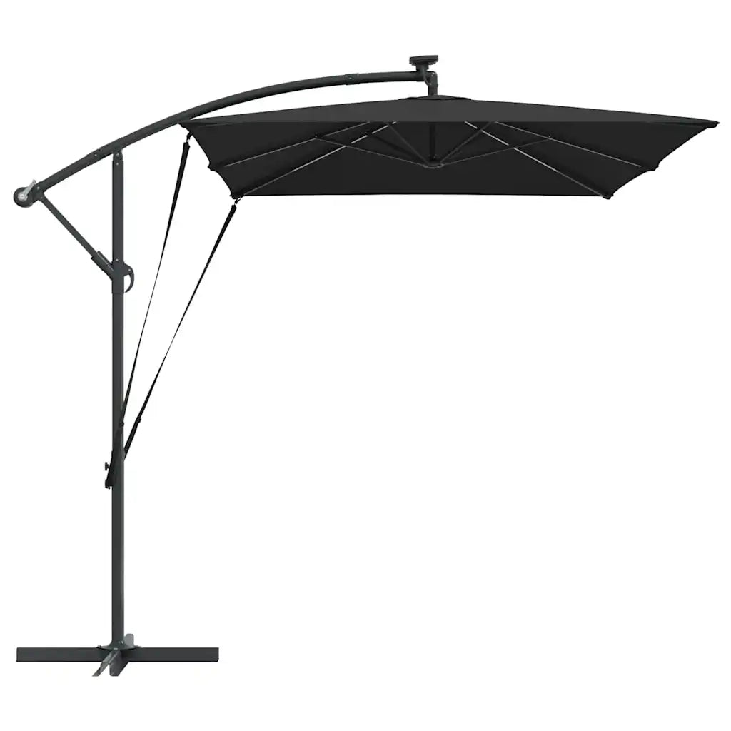 Umbrelă de soare Negru 294 x 200 x 270 cm Poliester și Aluminiu