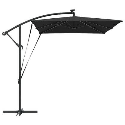 Umbrelă de soare Negru 294 x 200 x 270 cm Poliester și Aluminiu
