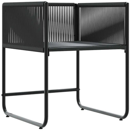 Scaun cu pernă 4 pcs Negru și antracit Ratan PE