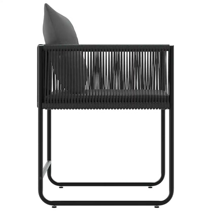 Scaun cu pernă 4 pcs Negru și antracit Ratan PE