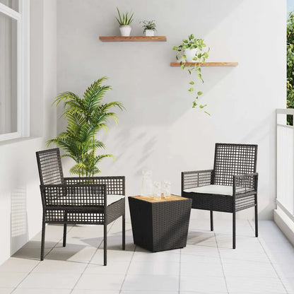Set Bistro de Grădină 3 pcs Negru poliratan