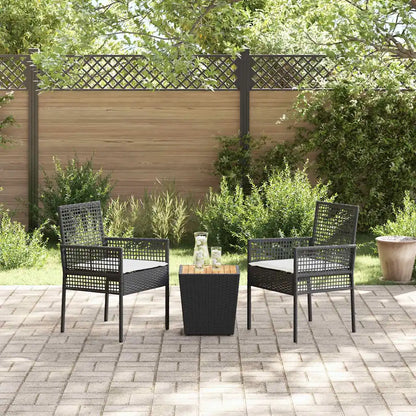 Set Bistro de Grădină 3 pcs Negru poliratan