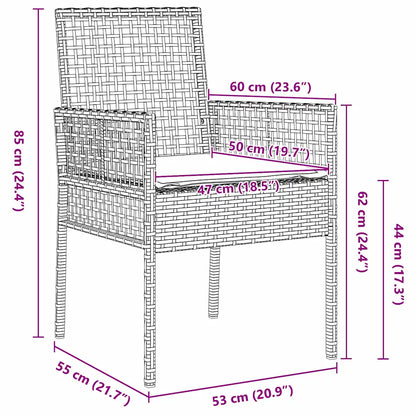 Set Bistro de Grădină 3 pcs Negru poliratan