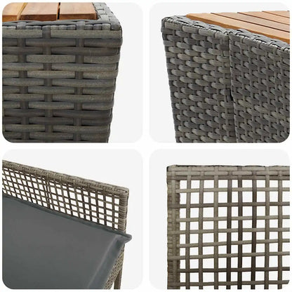 Set Bistro de Grădină 3 pcs Gri poliratan