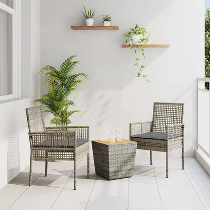 Set Bistro de Grădină 3 pcs Gri poliratan