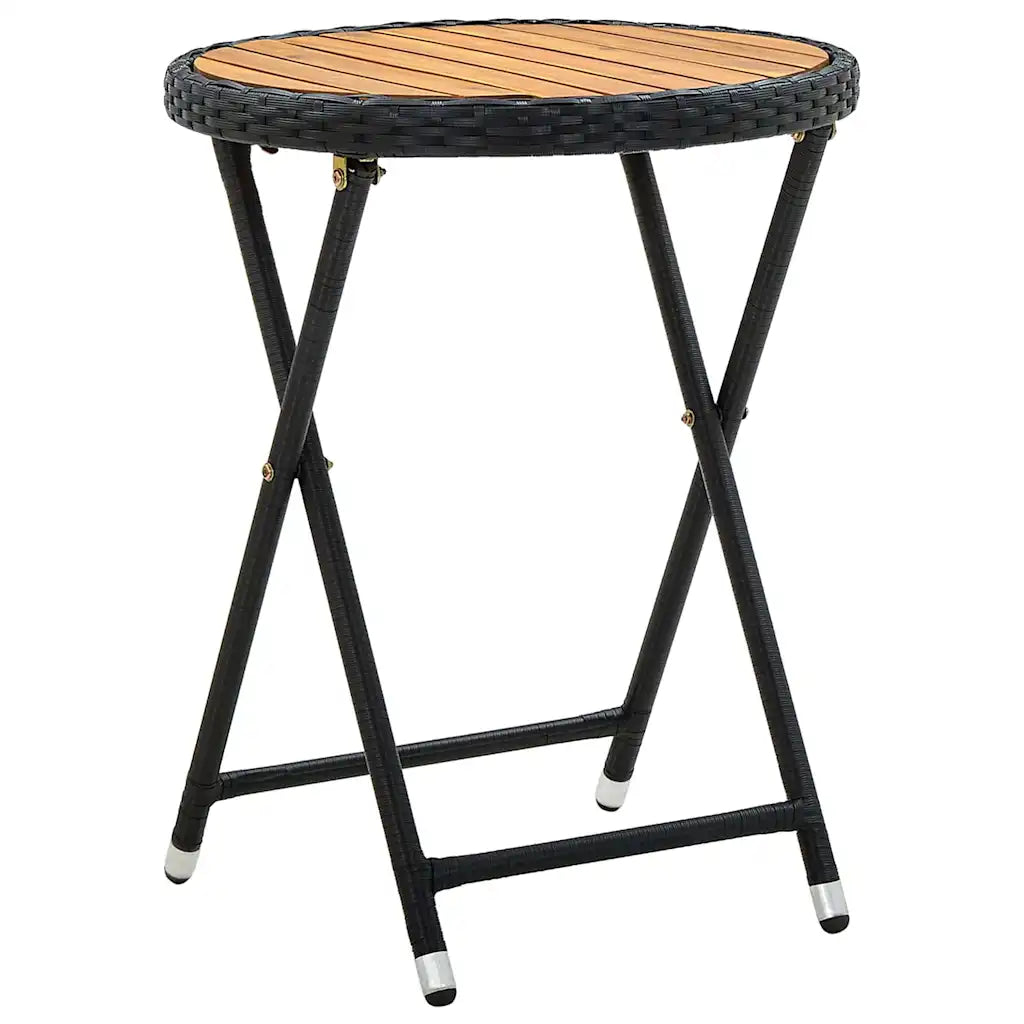 Set Bistro de Grădină 3 pcs Negru poliratan