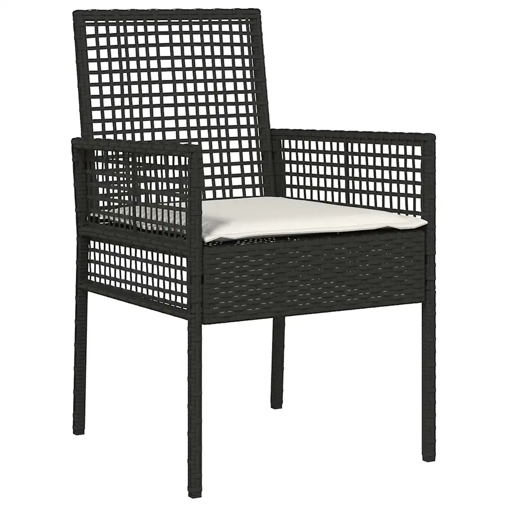 Set Bistro de Grădină 3 pcs Negru poliratan