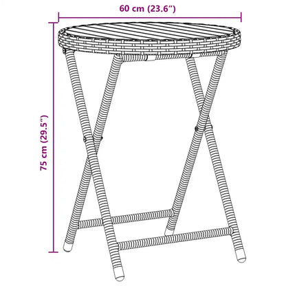 Set Bistro de Grădină 3 pcs Negru poliratan