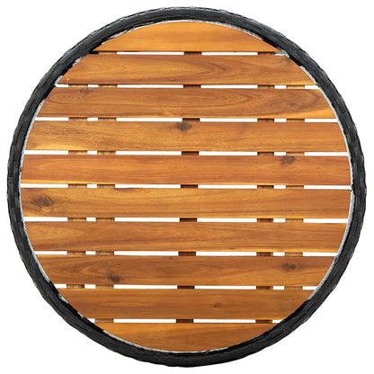 Set Bistro de Grădină 3 pcs Negru poliratan