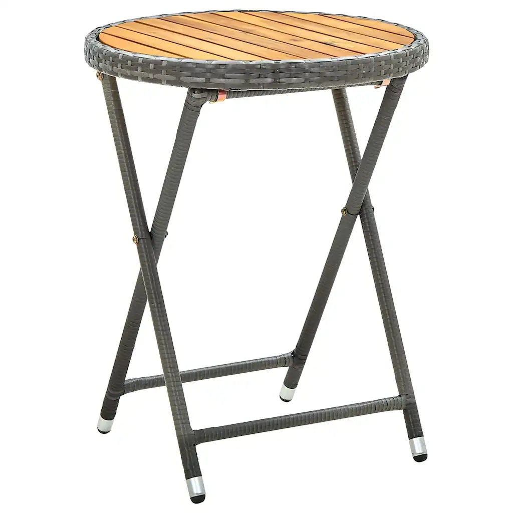 Set Bistro de Grădină 3 pcs Gri poliratan
