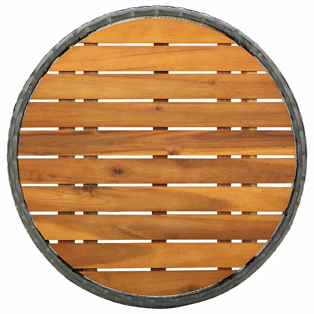 Set Bistro de Grădină 3 pcs Gri poliratan