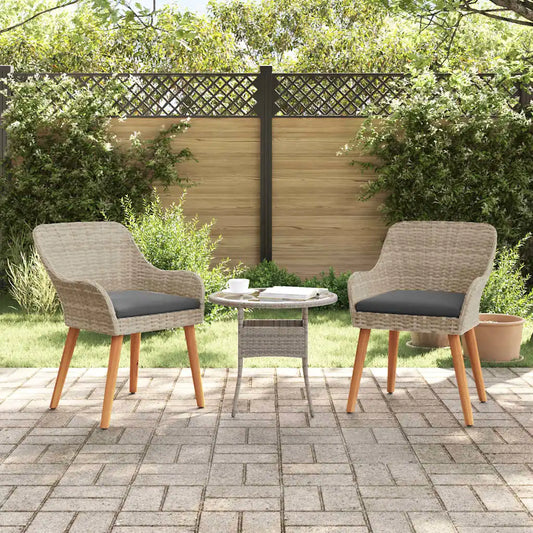 Scaun pentru Grădină 2 pcs Gri deschis 62.5 x 55 x 82 cm
