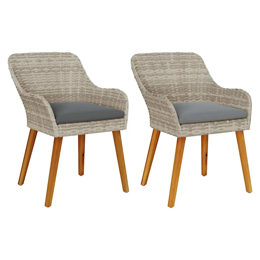 Scaun pentru Grădină 2 pcs Gri deschis 62.5 x 55 x 82 cm