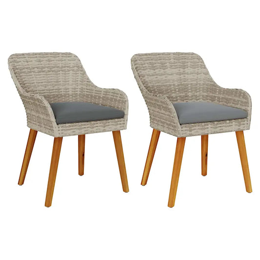 Scaun pentru Grădină 2 pcs Gri deschis 62.5 x 55 x 82 cm