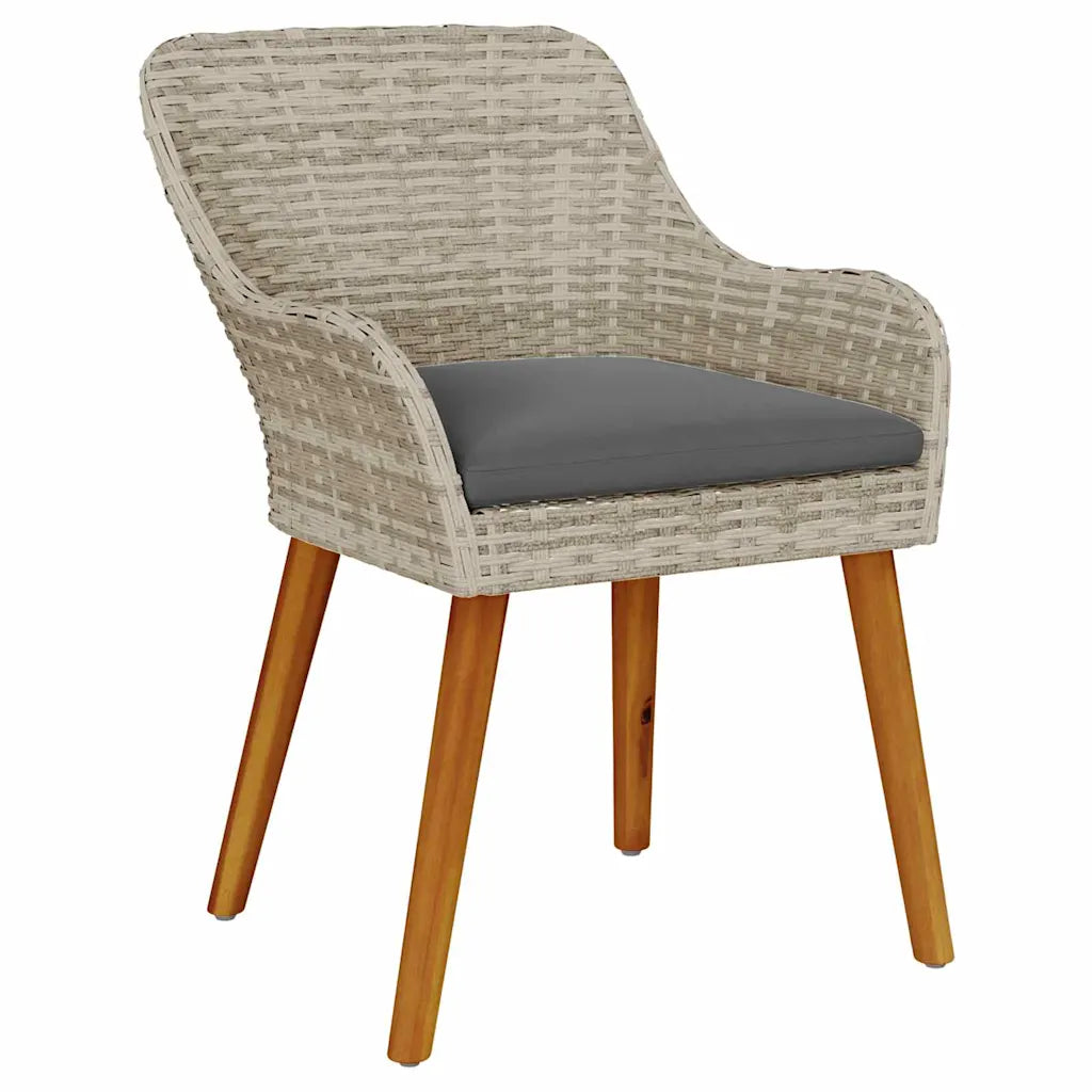 Scaun pentru Grădină 2 pcs Gri deschis 62.5 x 55 x 82 cm
