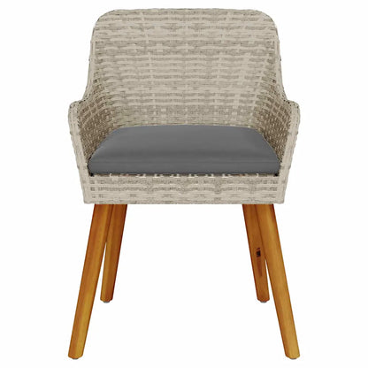 Scaun pentru Grădină 2 pcs Gri deschis 62.5 x 55 x 82 cm