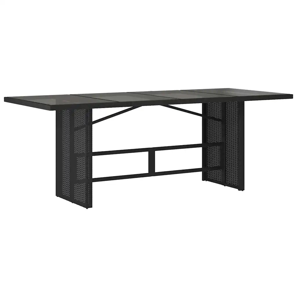 Set de masă pentru grădină 7 pcs Negru poliratan
