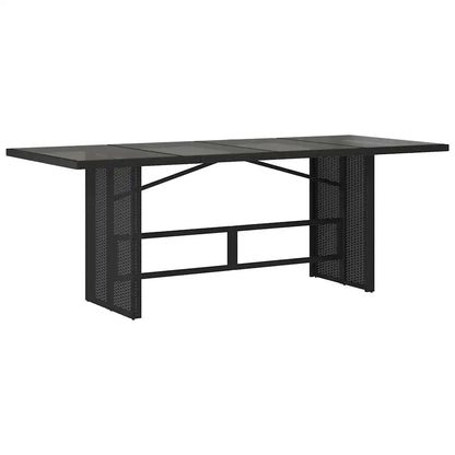 Set de masă pentru grădină 7 pcs Negru poliratan