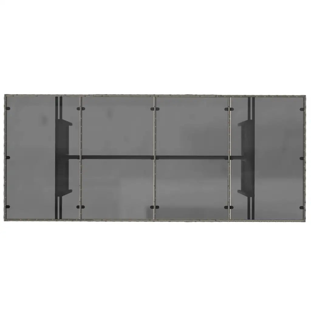 Set de masă pentru grădină 7 pcs Gri poliratan