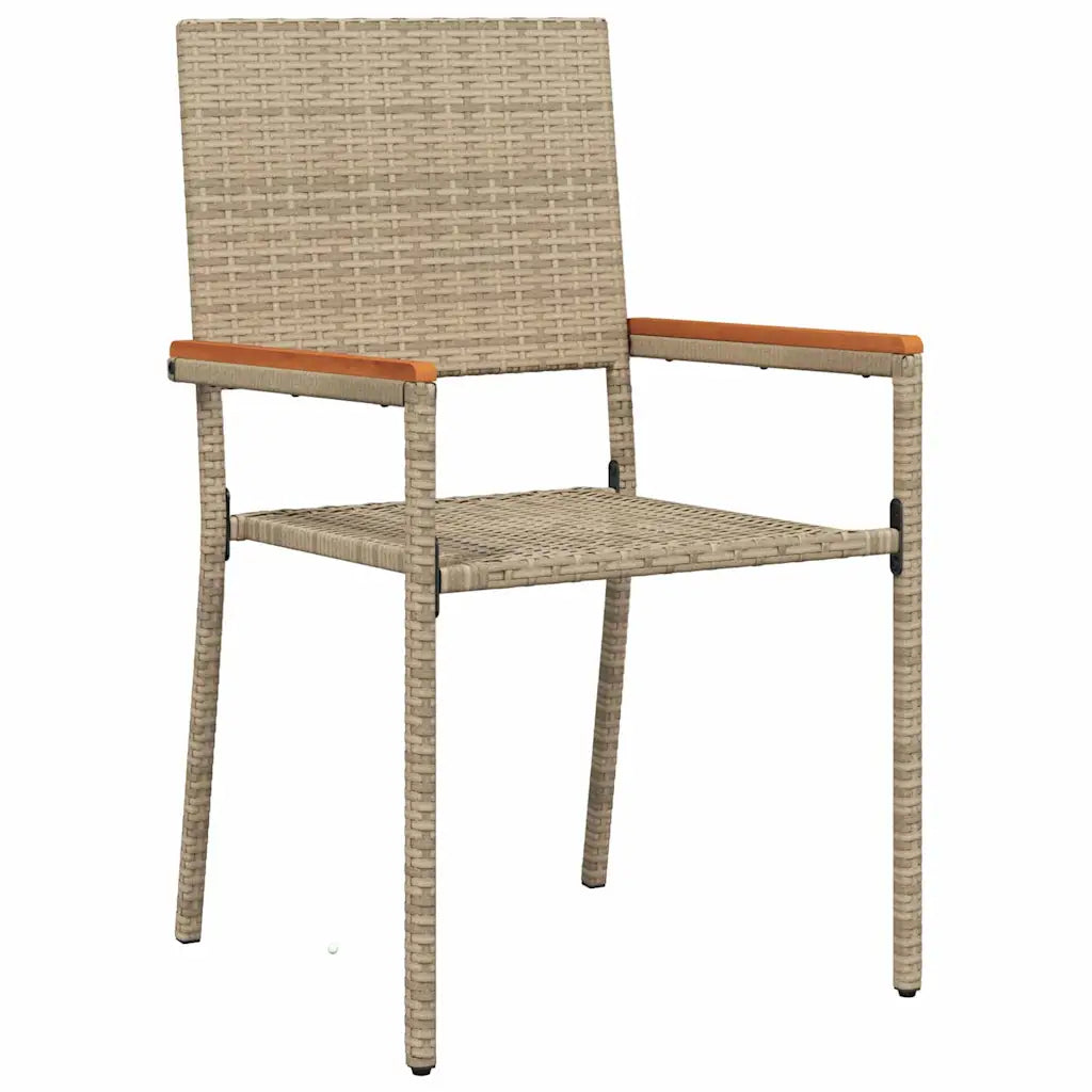 Set de masă pentru grădină 7 pcs Bej poliratan