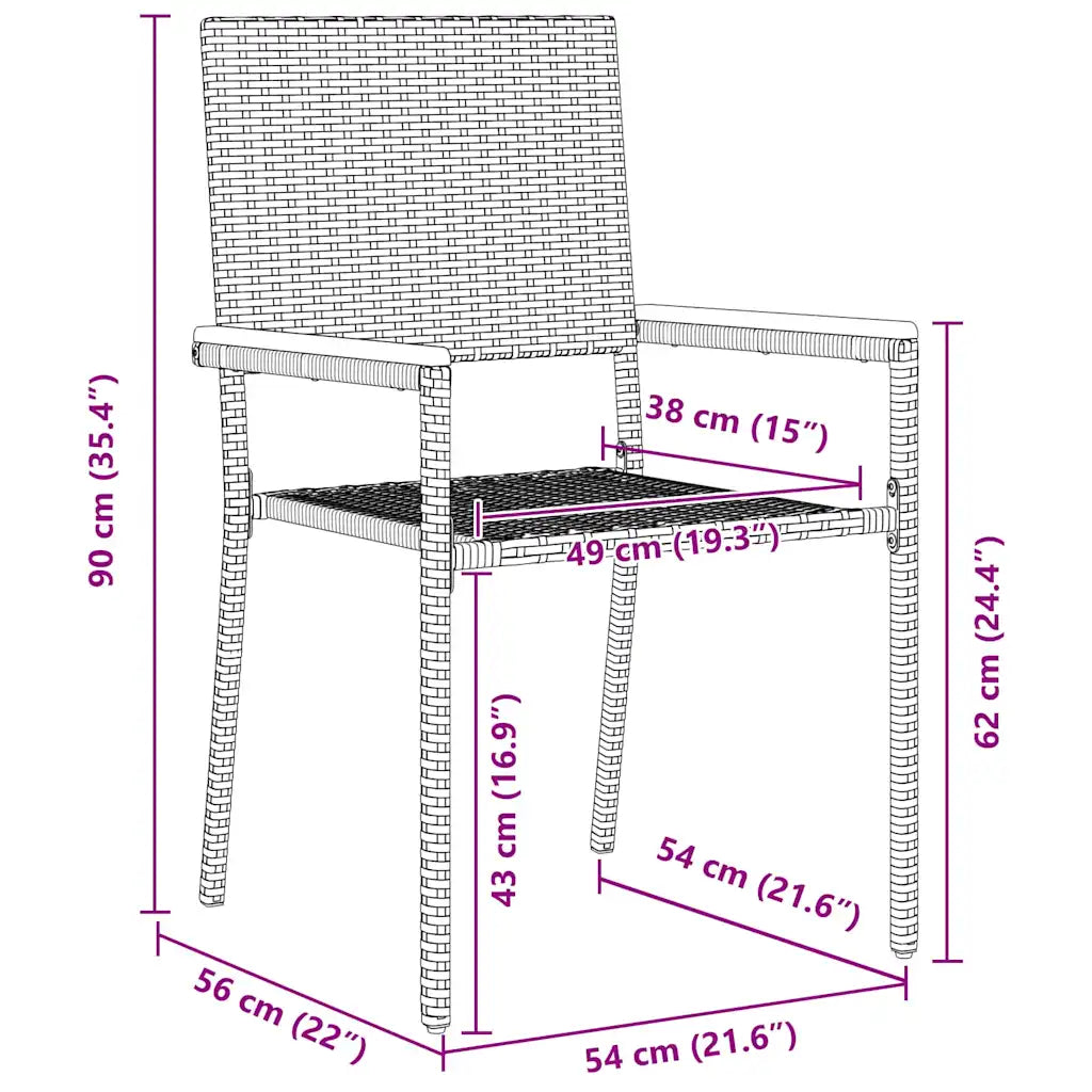 Set de masă pentru grădină 7 pcs Bej poliratan