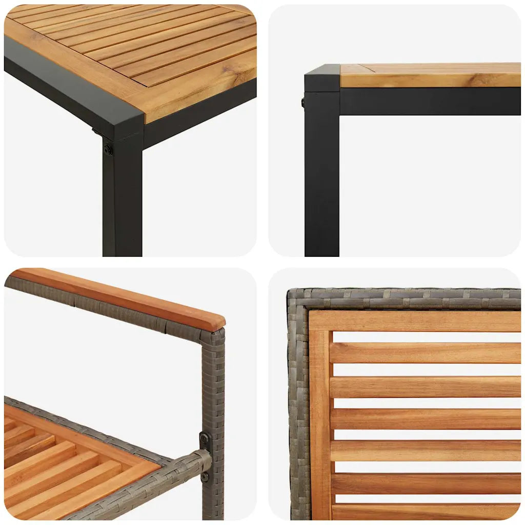 Set de masă pentru grădină 5 pcs Gri și Brown poliratan