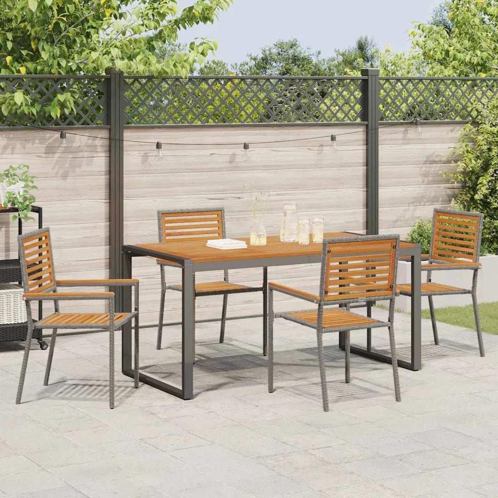 Set de masă pentru grădină 5 pcs Gri și Brown poliratan